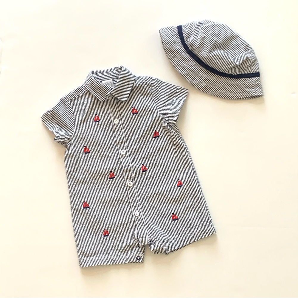 Sailboat Romper with Hat